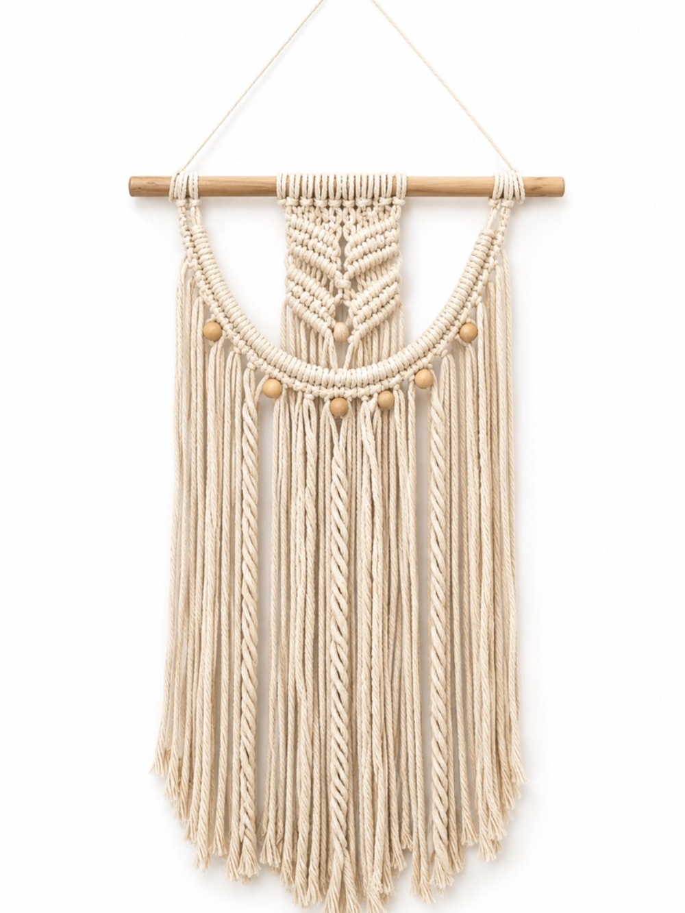 Large Boho Macramé Wall Hanging | Handmade Woven Tapestry | 41" x 19"
